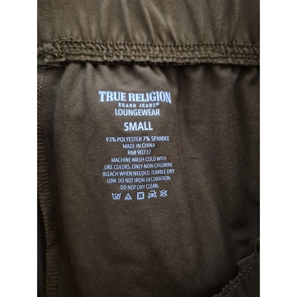 True Religion Joggers Mens Small Lightweight Loungewear Spellout Logo Drawstring